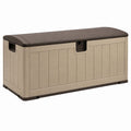 Aufbewahrungsbox 120 x 60 x 63 cm Kunststoff Taupe Dunkelbraun mit Sitzdeckel