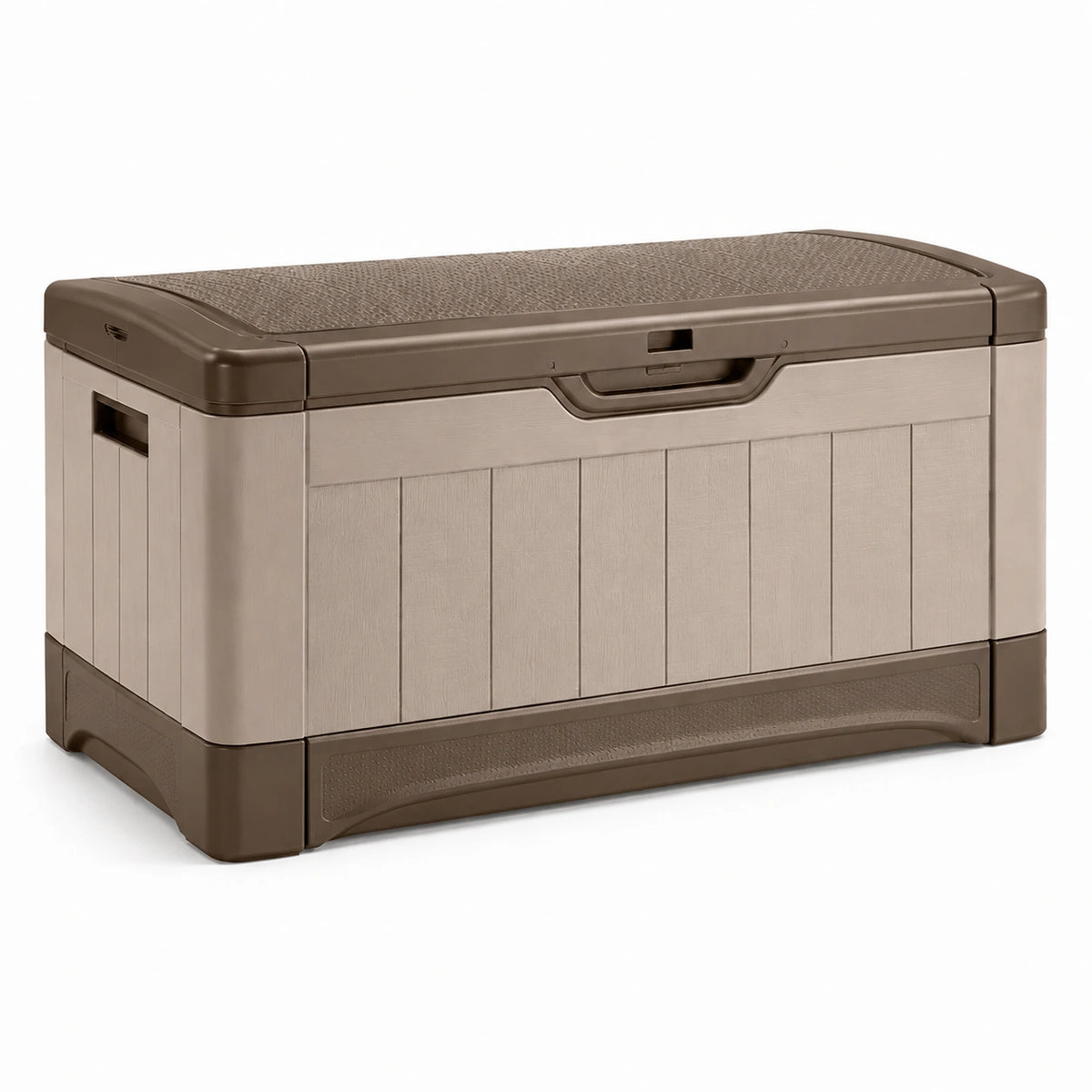 Garten-Aufbewahrungsbox 120 x 60 x 58 cm Kunststoff Taupe mit Deckel