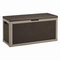 Aufbewahrungsbox 120 x 55 x 60 cm Kunststoff Braun Geflechtoptik für Garten