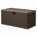 Aufbewahrungsbox 120 x 60 x 63 cm Kunststoff Braun mit Deckel für Garten