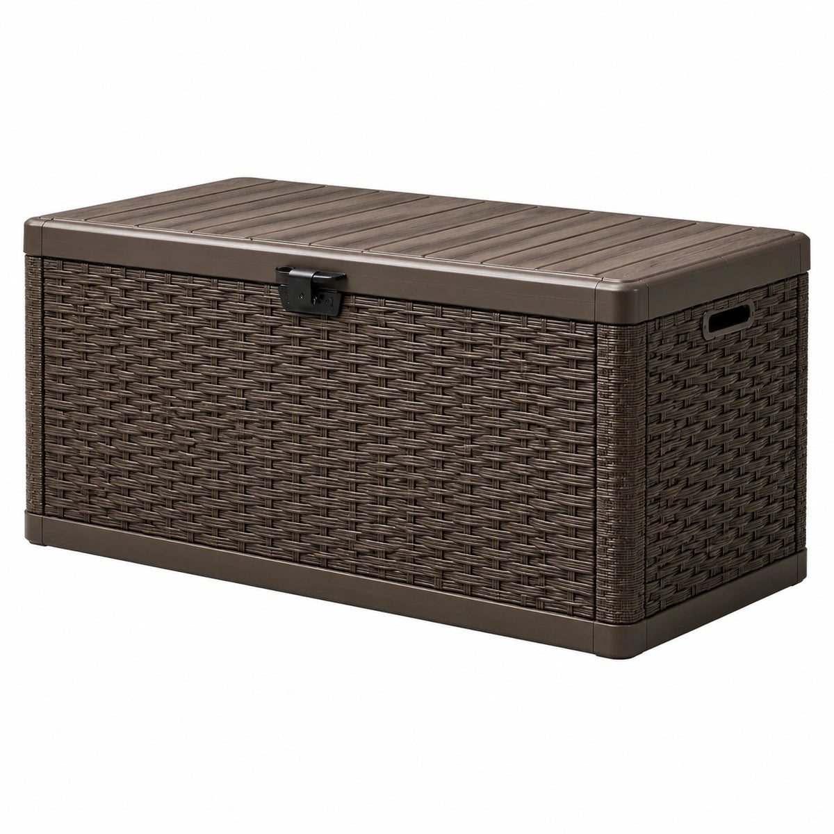 Aufbewahrungsbox 120 x 60 x 63 cm Kunststoff Braun mit Deckel für Gart – lormirex