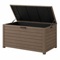 Aufbewahrungsbox 150 x 75 x 70 cm Kunststoff Braun für Außenbereich mit Gasdruckfedern