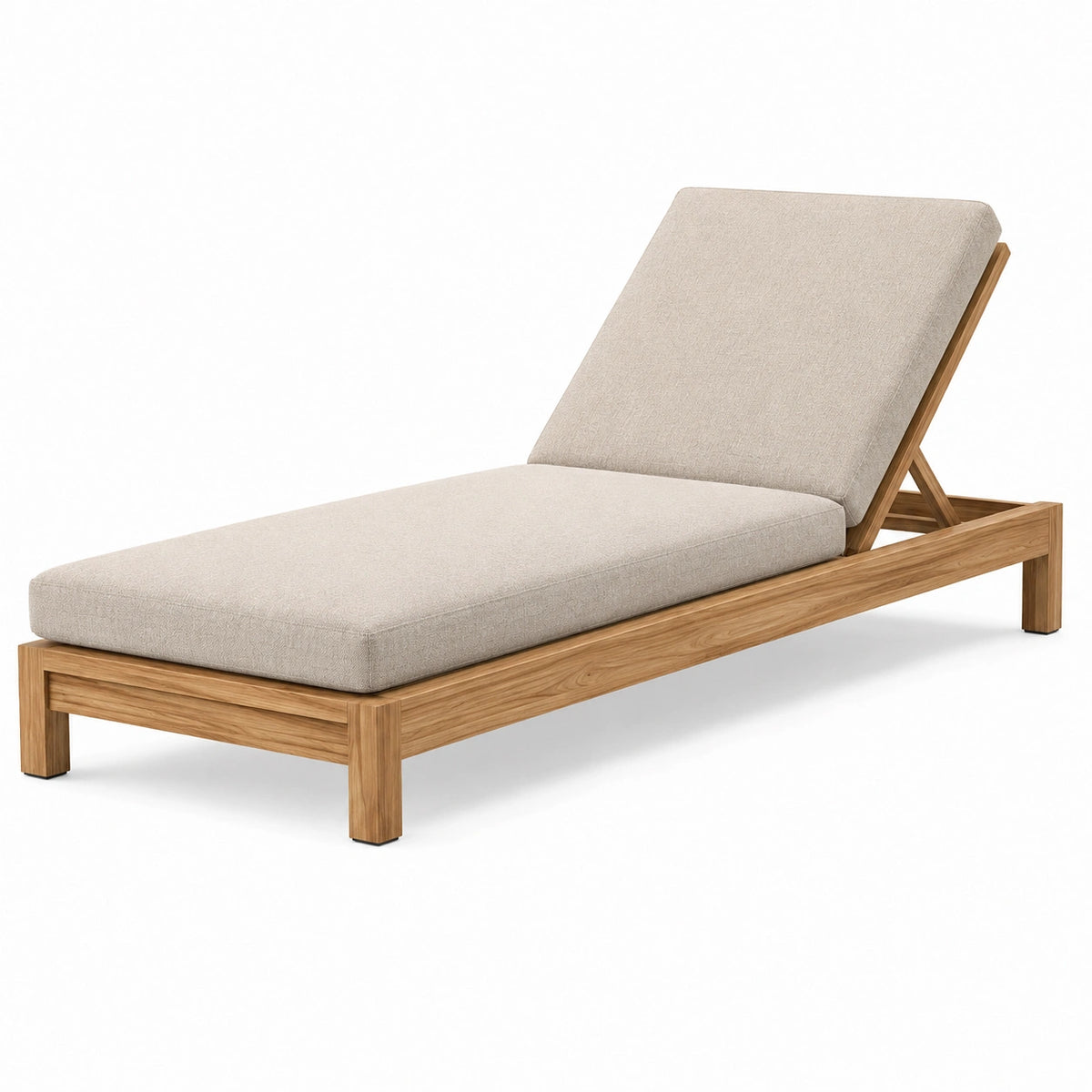 Gartenliege 200 x 70 x 85 cm Holz Beige mit verstellbarer Rückenlehne