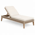 Gartenliege 200 x 70 cm Holz Geflecht Beige Braun mit verstellbarer Rückenlehne