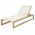 Gartenliege 200 x 70 x 95 cm Holz Beige mit verstellbarer Rückenlehne