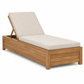 Gartenliege 200 x 70 cm Holz Beige mit verstellbarer Rückenlehne