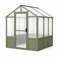 Gewächshaus 185 x 122 x 190 cm Aluminium Polycarbonat Grün mit Drehtür