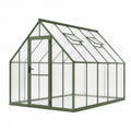 Gewächshaus 310 x 190 x 200 cm Aluminium Grün mit Polycarbonatplatten für Garten mit Dachfenstern