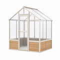 Gewächshaus 190 x 190 x 200 cm Aluminium transparent mit Kunststoffplatten für Garten