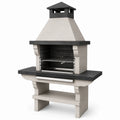 Grillkamin 120 x 70 x 210 cm aus Beton und Metall Grau Schwarz mit Grillrost