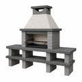 Grillkamin 160 x 70 x 210 cm aus Beton Grau für den Garten mit Grillrost